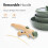 Kitchen Academy Non Stick Cookware Set, 10 PCS with Detachable Handle Green 2