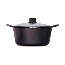 6.5L Non-Stick Casserole Dish with Glass Lid – Heavy-Duty Aluminium, GREBLON Ceramic Coating – Induction, Gas, Electric & Dishwasher Safe