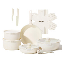 JEETEE Pots and Pans Set Non Stick 17pcs, Kitchen Cookware Sets with Detachable Handle, Induction Nonstick Cookware Set with Removable Handle