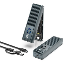 Xiaobi NVMe Enclosure with Cooling Fan, Tool-Free Installation,Full Aluminum Alloy, Sandwich Style Design