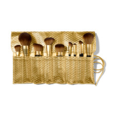 Laura Geller 10 Piece Makeup Brush Vault Set with Travel Bag, Kabuki Foundation, Blush, Concealer, Bronzer, Eyeliner, Eyeshadow, Blending