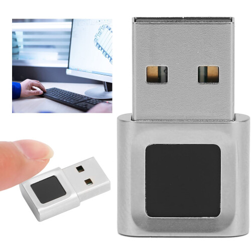 Yunir USB Fingerprint Reader, 360 Degrees Touch Fast Matching High Sensitivity Fingerprint Reader, Auto Improve Sensitive for 10, 11 2