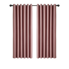 INSPIRE HOMEWARE Linen Curtains for Bedroom 66x54 Inch Drop Blush 100% Blackout eyelet Curtains Thermal Insulated Super Soft Ring Top Curtain 2 panel