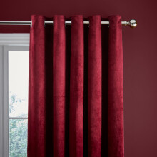 Catherine Lansfield Kingsley Matt Velvet 66x90 Inch Lined Eyelet Curtains Two Panels Olive Green