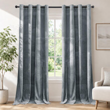 Ystyle Velvet Curtains, Thermal Curtain, Cold Protection, Opaque Curtains with Eyelets, Blackout Curtain, Thermal Curtain, Heat Protection