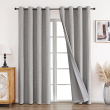CUCRAF 100% Blackout Curtains Off White 84 Inch Drop 2 Panels Soft Texture Sun Blocking Thermal Eyelet Curtains for Bedroom Living Room 52 X 84 Inch