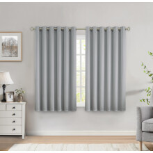 Bujasso Silver 95% Blackout Curtains Triple Layer Thermal Insulated Window Panels 54 inches Long for Living Room Bedroom Understated luxury Silver