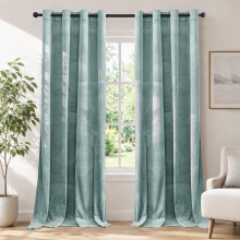 Ystyle Velvet Curtains Lace And Ready Set of 2 140x160 cm Blackout Curtains Eyelet Thermal Curtain Blackout Curtain Thermal Curtains for Bedroom