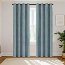 H.Versailtex 100% Blackout Curtains for Bedroom - Thermal Eyelet Curtains Window Treatments Super Soft Ring Top Living Room Curtain & Drapes W66x L90