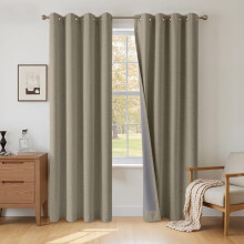 INOVADAY 100% Blackout Curtains 84 Inch Drop 2 Panels, Thermal Insulated Eyelet Curtains with Coating Back Layer for Bedroom & Living Room