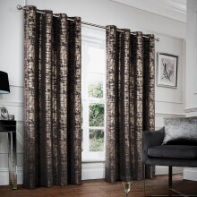 always4u 100% Blackout Velvet Curtains with Silver Film Backing Thermal Insulated Window Treatments for Bedroom Gold Foil Printed Eyelet Curtains