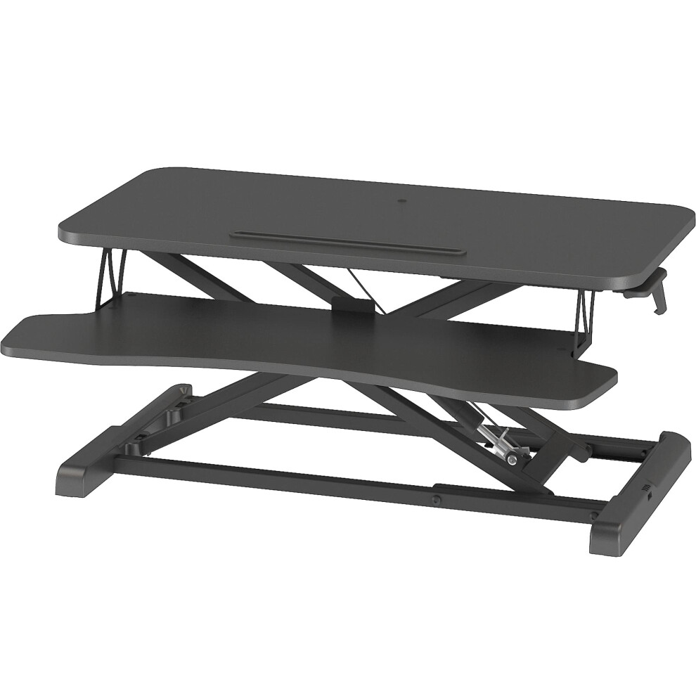Bontec Standing Desk Converter, 32In/80Cm Height-Adjustable Dual Tier Workstation, Ergonomic Sit-Stand Desk Converter For Pc Laptop Keyboard 5051227947949