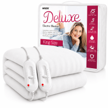 (Non-Woven, King) Mylek Heated Electric Blanket Machine Washable