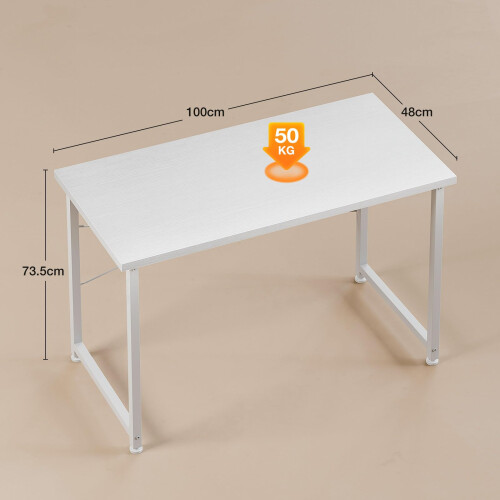 ODK 100x48 cm Desk, Computer Desk for Home Office, White 2