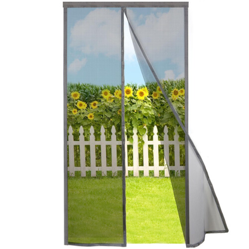 Risareyi Magnetic Fly Screens for Doors 160x185cm, Grey