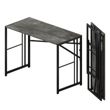 Lutown-Teen Folding Computer Desk 103 cm No Assembly Required, Grey