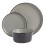 Gibson Soho Lounge Sofia Coupe Dinnerware Set, Service for 4 (12pcs), Grey 2