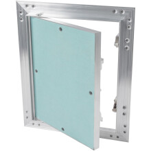 Vent Systems 200 x 250 mm Plasterboard Access Panel with 1.25 cm Gypsum Board - Push-Click Aluminium Inspection Hatch for Wall, Ceiling