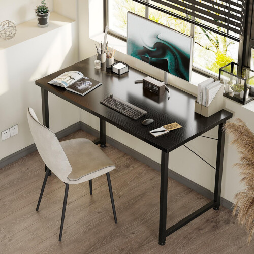 ODK 10048 cm Desk, Small Computer Desk for Home Office, Study Office Table for Small Space, Easy Assembly, Black 1