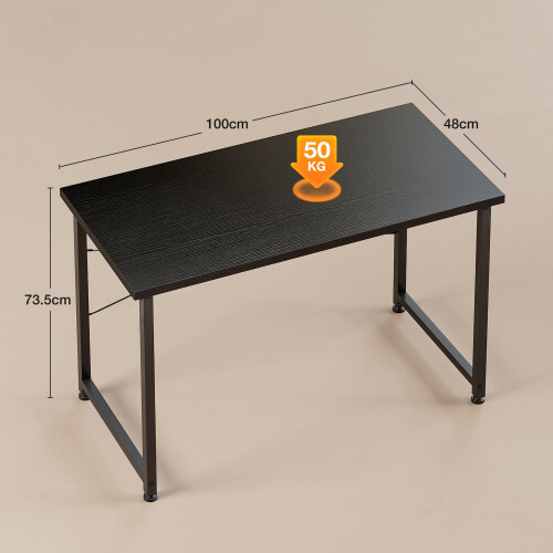 ODK 10048 cm Desk, Small Computer Desk for Home Office, Study Office Table for Small Space, Easy Assembly, Black 2