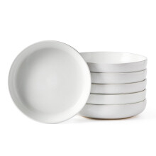 Richmount Milkyway Stoneware Pasta Bowls Set of 6, Salad/Cereal/Soup Bowl 21cm 976ml, Classic Bowl for All Pasta Dishes