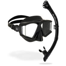 Cressi Horizon Panoramic Snorkelling Mask and Snorkel Set Adults Tempered Glass Diving Mask with Dry Top Valve System for Sea Swimming and Exploration