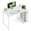 ODK Desk with Storage Shelves, Small Computer Desk, 100 x 48 cm, White 1