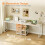 ODK Desk with Storage Shelves, Small Computer Desk, 100 x 48 cm, White 4