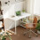 ODK Desk with Storage Shelves, Small Computer Desk, 100 x 48 cm, White 2