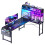 Coleshome L Shaped Gaming Desk with Led Lights, 130Ã—100 cm, Black 1