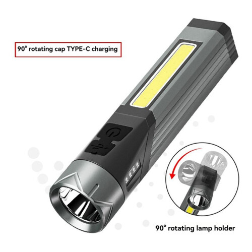 Multifunctional Foldable Flashlight COB Side Light Working Flashlight Outdoor Lighting Flashlight 2