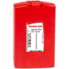 fischer Hammer Drill Bit Quattric II S Set, 5-12 mm Diameter, Drill Bits Set with Various Sizes, Tool for Drilling in Reinforced Concrete, Pack of 7