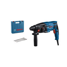 Bosch Professional GBH 2-21 Hammer Drill (230 V, with SDS Plus, incl. 3X SDS Plus Drill bits (6/8/10 mm), Auxiliary Handle, Machine Cloth, Depth Stop
