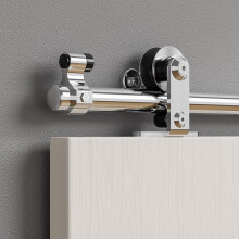 ETIASQSA 200CM/6.6FT Rail Sliding Barn Door Hardware Kit Stainless Steel Track Roller Accessory for Single Door(T)