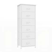 CAIYUN 6 Drawer Tall Dresser, Dresser for Bedroom Entryway Hallway, Closet Storage Drawer, Commode De Chambre, Armoire De Rangement, White