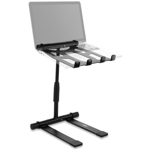 Pyle Single Tray Laptop Stand Adjustable Height Foldable Desk Riser Ergonomic Portable Support for Tablet MacBook DJ Mixer