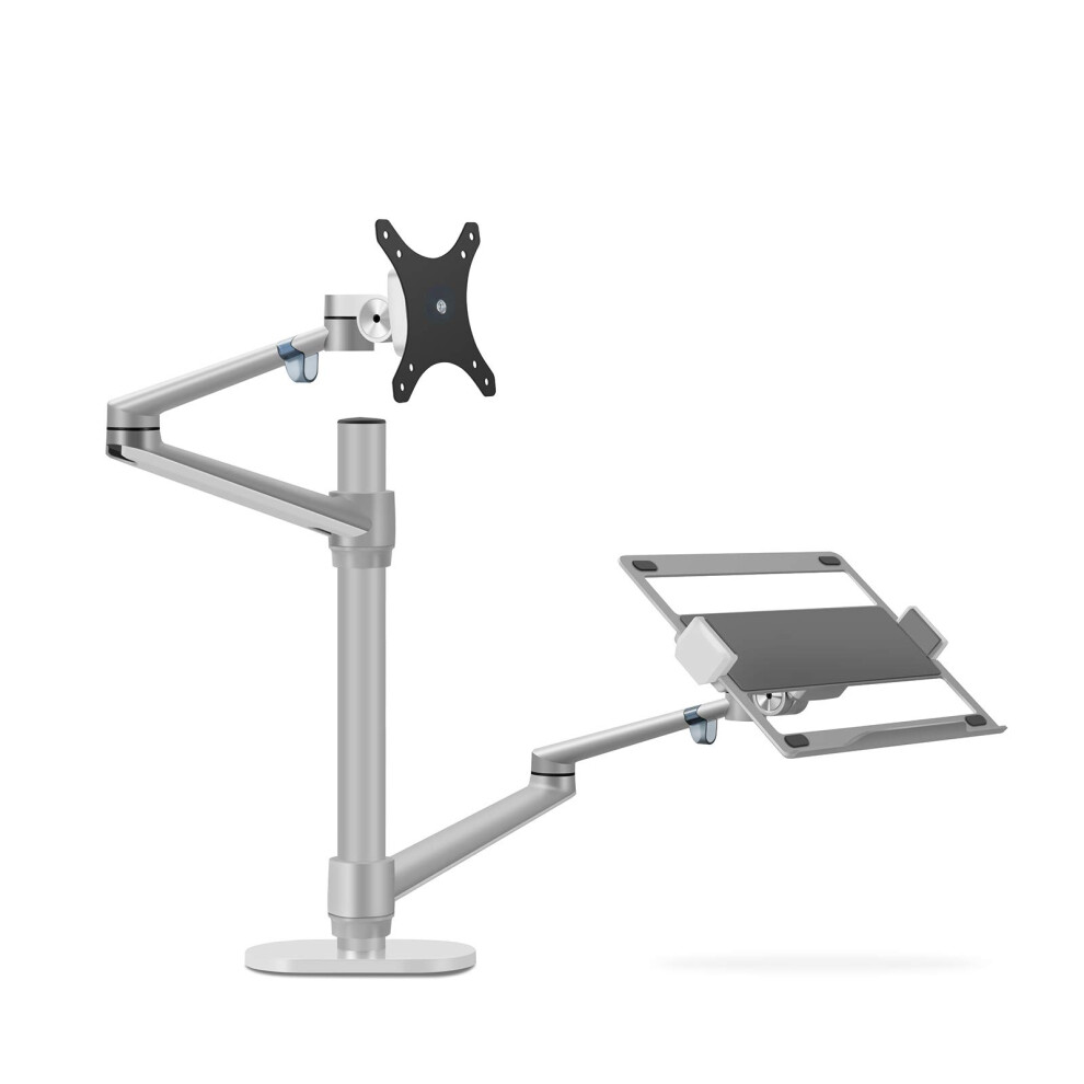 Thingy Club Dual Arm Monitor & Laptop Mount, Desk Mount Stand For Up To 30 Inch Computer Screen And 12-17 Inch Laptop, Height Adjustable 5051227958105