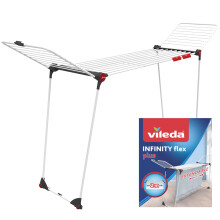 Vileda Infinity Flex Plus Clothes Airer | Extendable Drying Rack up to 2m | Indoor Laundry Dryer holds up to 3 Wash Loads