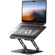 Lamicall Laptop Stand Desk, Laptop Riser - [360 Rotatable] Foldable Aluminum Notebook Holder