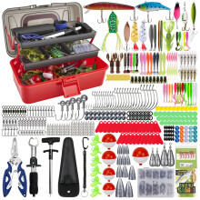 Delousiber Fishing Lures Kit with Tackle Box, 460Pcs Fishing Tackle Box Fully Loaded with Crankbaits, Weights, Jigs, Hooks, Hook Remover, Pliers, Acce