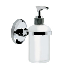 Bristan Solo Wall Mounted Frosted Glass Soap Dispenser Chrome Plated (SO SOAP C)