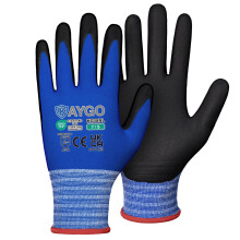 KAYGO Safety Work Gloves MicroFoam Nitrile Coated 12 Pairs, KG18N, Seamless Knit Nylon Glove with Abrasion and Oil Resistant Grip