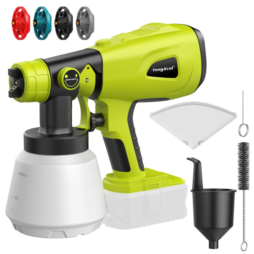 Cordless Paint Sprayer For Ryobi 18V Battery, 200W Brushless Paint Sprayer With 1000Lm Container, Ideal For Diy Project, Furniture, House Painting 5051227965776