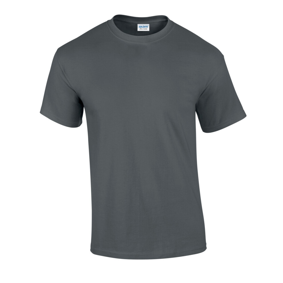 Gildan (L, Charcoal) Mens Ultra Cotton T-Shirt