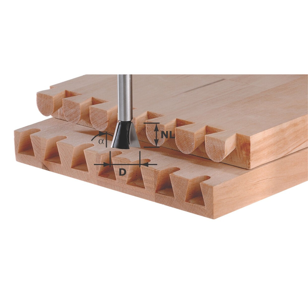 Festool 491164 Dovetail Bit, Carbide Hw 14.3 Mm Cutting Diameter