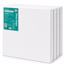 EXERZ 40x40cm Deep Edge Canvas Pre Stretched 4 Pack Cotton 380GSM 3.8cm