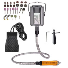 Seababyhouse Rotary Tool Flex Shaft Hanging Grinder Carver Electric Multi-Function Metalworking Tools Repair Kit, Foot Pedal Control