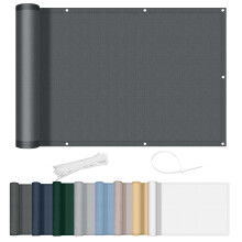 AXT SHADE Balcony Privacy Screen 150x500cm Waterproof Balcony Cover Wind and UV Protection with Cable Ties for Outdoor Terrace-Anthracite
