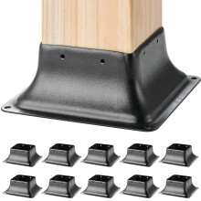 VEVOR 101.6x101.6mm Post Base 10Pcs, Internal 91x91mm Heavy Duty Powder-Coated Steel Post Bracket Fit for Standard Wood Post Anchor