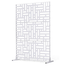 VEVOR Metal Privacy Screen, 47" W x 76" H Outdoor Privacy Screens 3-Panel, Freestanding Outdoor Divider with Stand